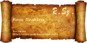 Ress Szabina névjegykártya