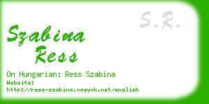 szabina ress business card